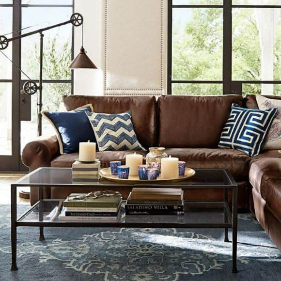 POTTERY BARN Jute Braid Linen Pillow Cover 20" Navy Blue - Picture 2 of 7